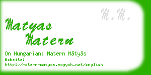matyas matern business card