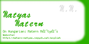 matyas matern business card